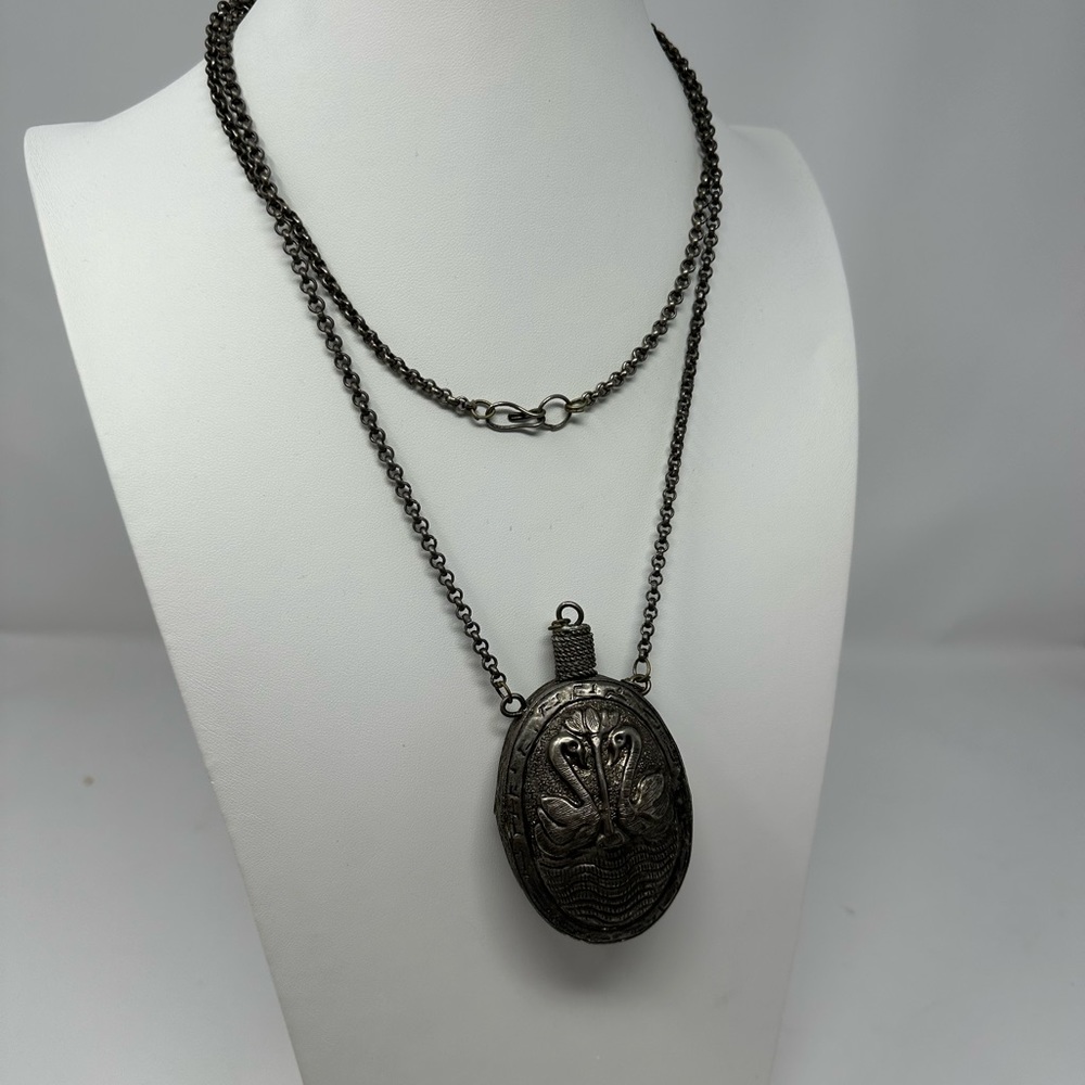 Extremely Rare Vintage Metal Snuff Box Necklace